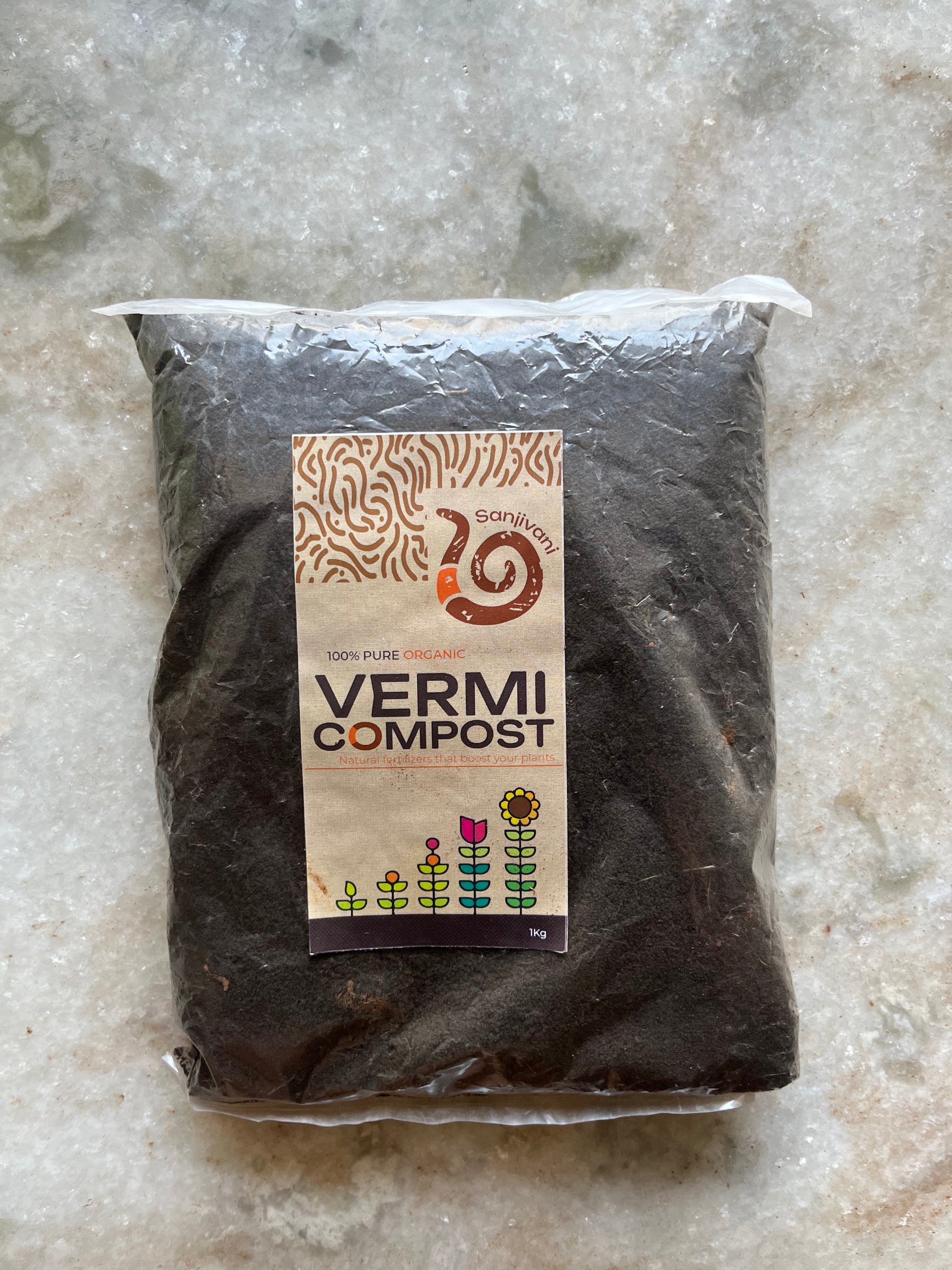 Close-up of organic vermicompost texture